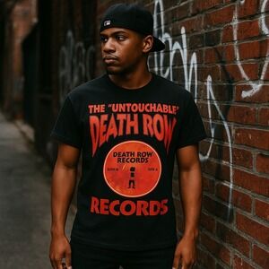 Death Row Records "Untouchable" Graphic T-Shirt Black Rap‎ Hip Hop Tee Size S